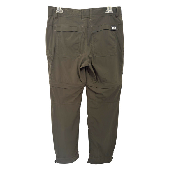 REI Co-op Women 6P 30"x28" Sahara Convertible Pants Outdoor Hiking Camping Olive - Picture 2 of 11